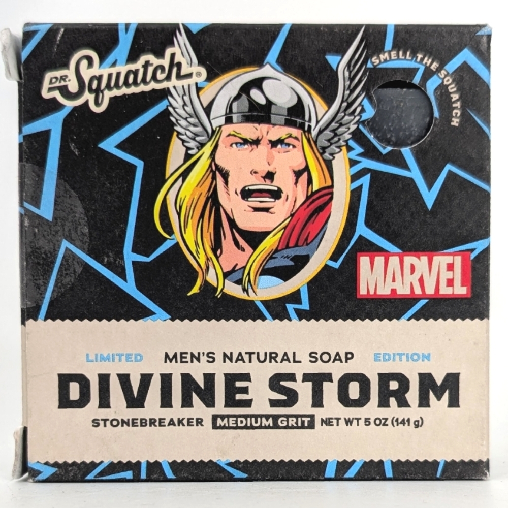 Dr. Squatch Marvel Thor Divine Storm Limited Edition Medium Grit Men's Bar Soap